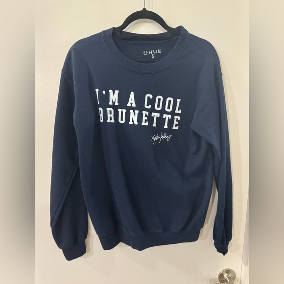 I’m a Cool Brunettee Blue Sweatshirt Adult Small by Dp Hue - Picture 1 of 6